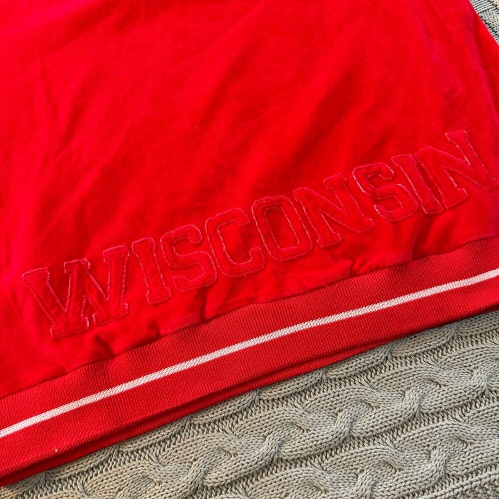 Red Jacket Wisconsin Badgers V Neck Short Sleeved Sweater ~ S/MD - Picture 10 of 11